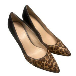 Cole Haan Womens Leopard Print Leather & Fur Pointed Toe‎ Pumps Size 8B